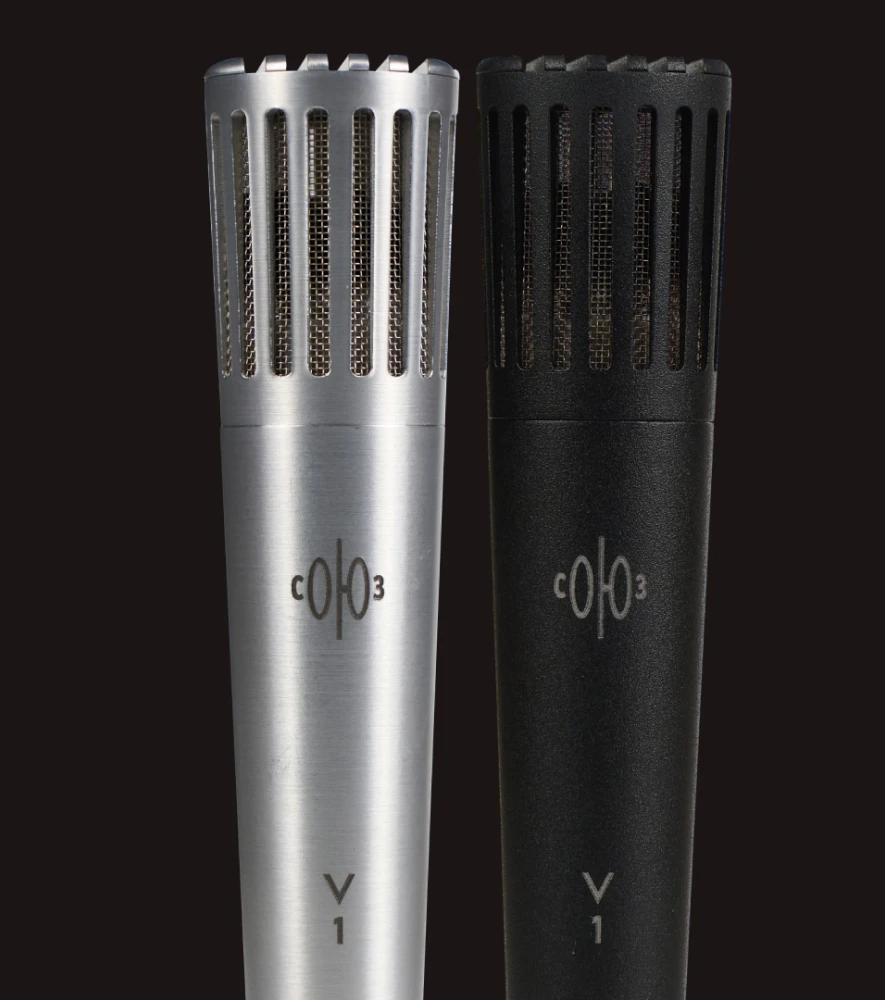 Soyuz V1 Dynamic Microphones - Full product line showing silver and black finishes with dramatic studio lighting
